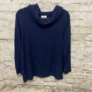 Lou & Grey Blue Oversized Cowl Neck Soft Long Sleeve Top
